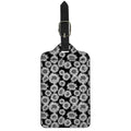 Black And White Sunflower Pattern Print Luggage Tag
