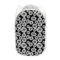 Black And White Sunflower Pattern Print Mesh Laundry Hamper