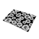 Black And White Sunflower Pattern Print Pet Cooling Mat Cover
