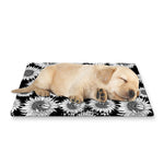 Black And White Sunflower Pattern Print Pet Cooling Mat Cover