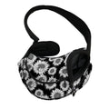 Black And White Sunflower Pattern Print Pet Sling Carrier