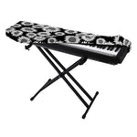 Black And White Sunflower Pattern Print Piano Keyboard Cover