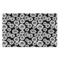 Black And White Sunflower Pattern Print Polyester Doormat