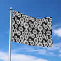 Black And White Sunflower Pattern Print Polyester Flag