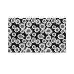 Black And White Sunflower Pattern Print Polyester Flag