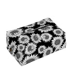 Black And White Sunflower Pattern Print Rectangle Tissue Box Cover