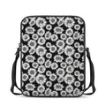Black And White Sunflower Pattern Print Rectangular Crossbody Bag