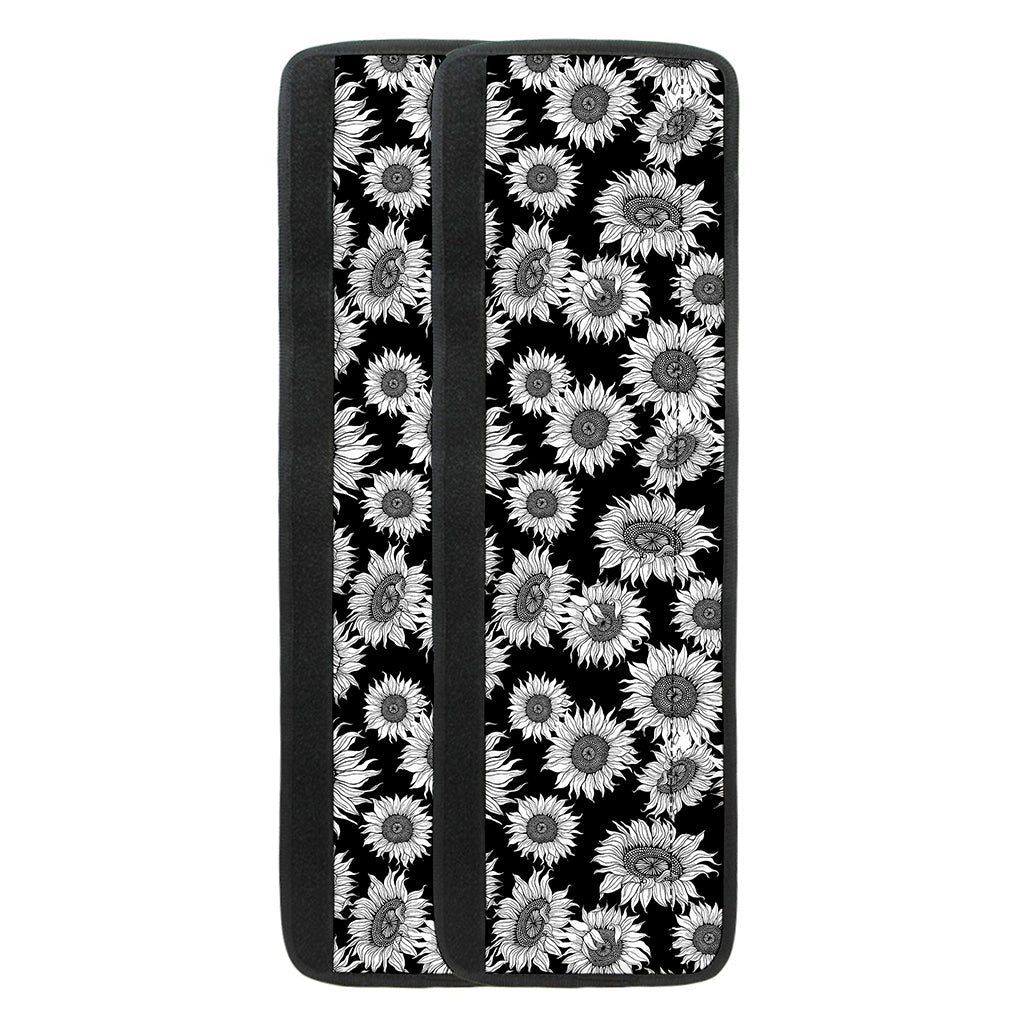 Black And White Sunflower Pattern Print Refrigerator Handle Covers