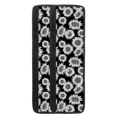 Black And White Sunflower Pattern Print Refrigerator Handle Covers