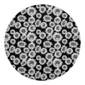 Black And White Sunflower Pattern Print Round Blanket