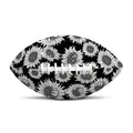 Black And White Sunflower Pattern Print Rugby Ball