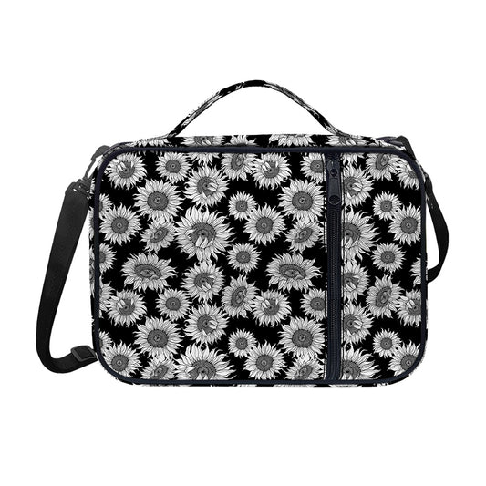 Black And White Sunflower Pattern Print Shoulder Strap Bible Bag