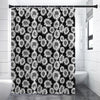 Black And White Sunflower Pattern Print Shower Curtain