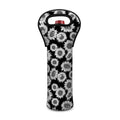 Black And White Sunflower Pattern Print Single Neoprene Wine Tote