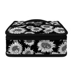 Black And White Sunflower Pattern Print Small Lunch Bag