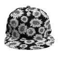 Black And White Sunflower Pattern Print Snapback Cap