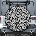 Black And White Sunflower Pattern Print Tire Cover
