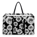 Black And White Sunflower Pattern Print Utility Tote Bag
