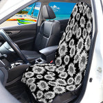 Black And White Sunflower Pattern Print Waterproof Car Seat Cover