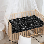 Black And White Supernatural Wicca Print Baby Crib Sheet