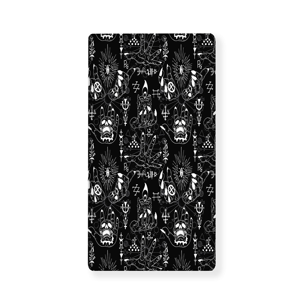 Black And White Supernatural Wicca Print Baby Crib Sheet