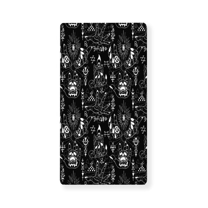 Black And White Supernatural Wicca Print Baby Crib Sheet