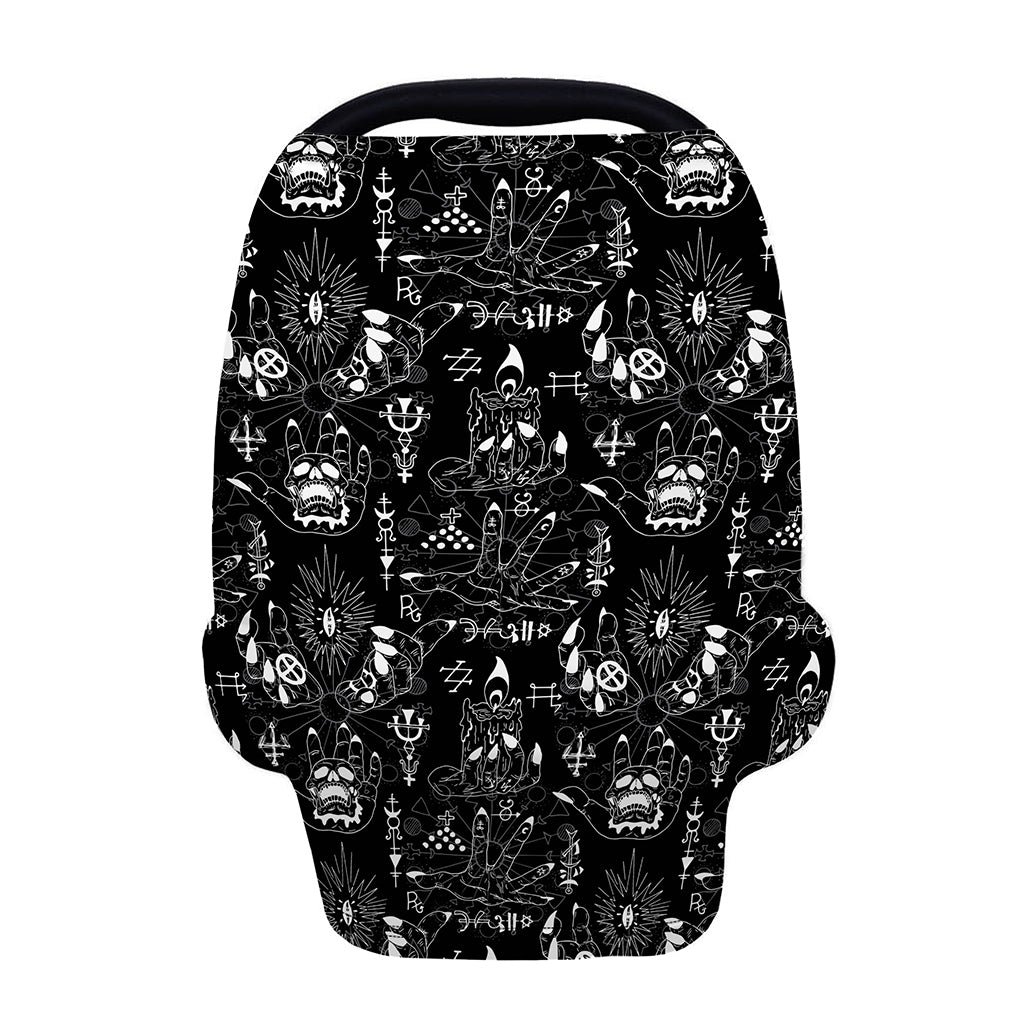 Black And White Supernatural Wicca Print Baby Seat Cover