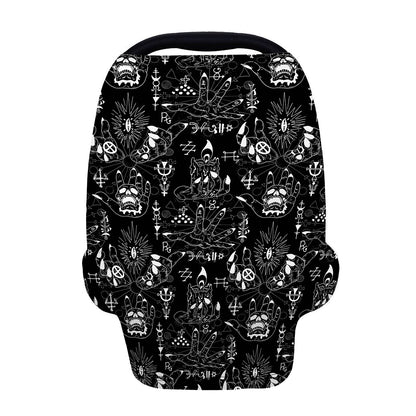 Black And White Supernatural Wicca Print Baby Seat Cover