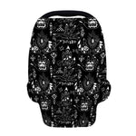 Black And White Supernatural Wicca Print Baby Seat Cover