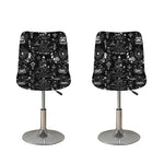 Black And White Supernatural Wicca Print Bar Stool Covers
