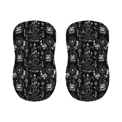 Black And White Supernatural Wicca Print Bar Stool Covers