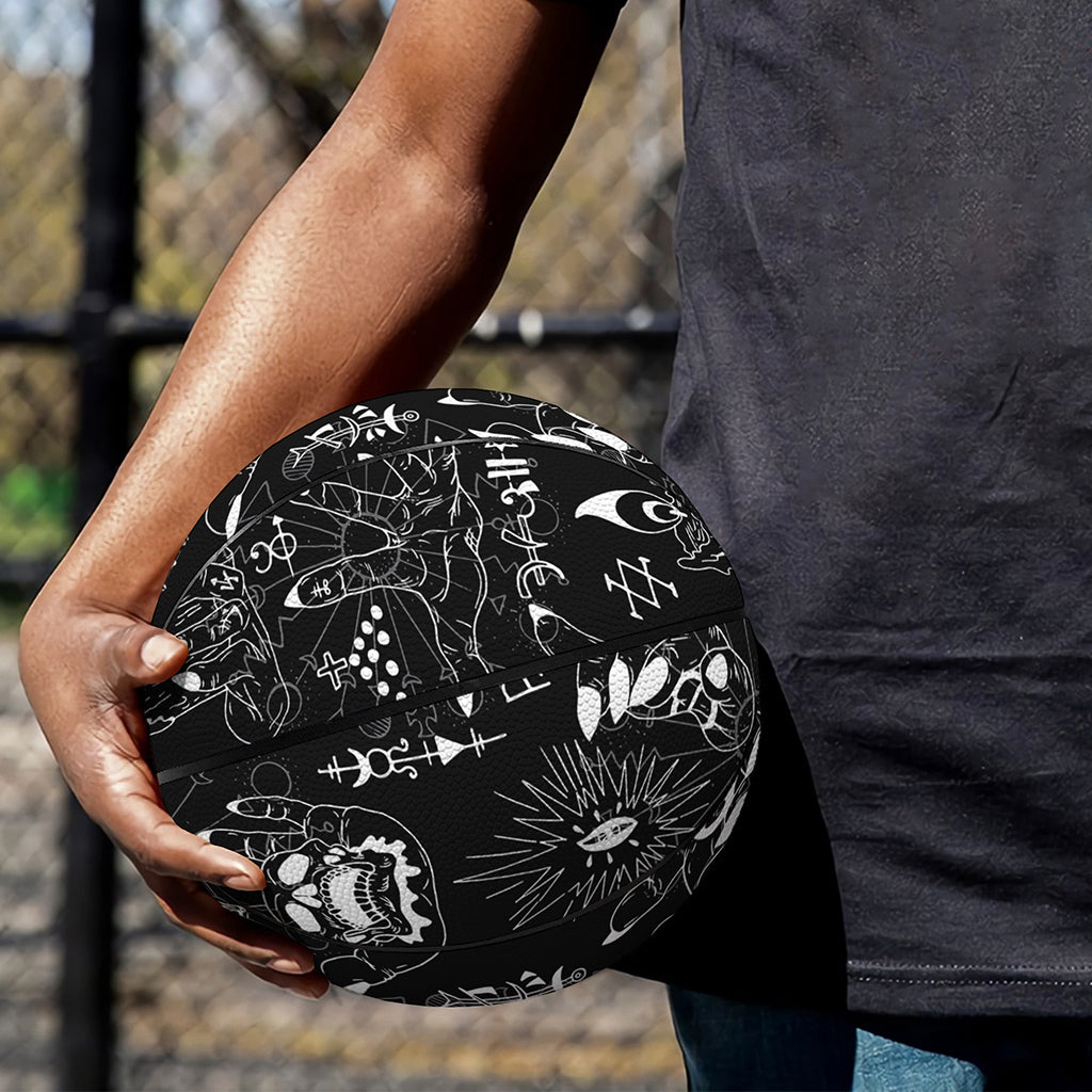 Black And White Supernatural Wicca Print Basketball