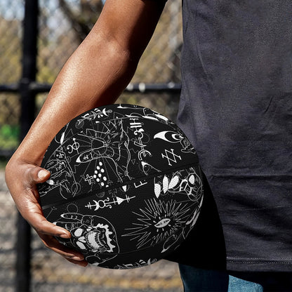 Black And White Supernatural Wicca Print Basketball