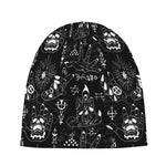 Black And White Supernatural Wicca Print Beanie
