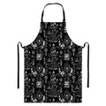 Black And White Supernatural Wicca Print Bib Apron With Pocket