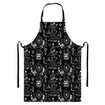 Black And White Supernatural Wicca Print Bib Apron With Pocket