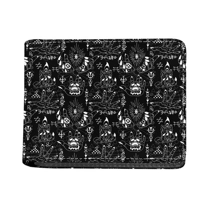 Black And White Supernatural Wicca Print Bifold Wallet