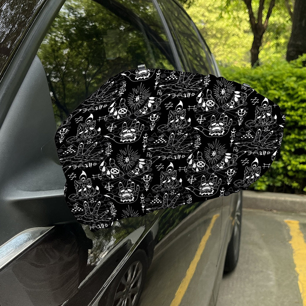 Black And White Supernatural Wicca Print Car Side Mirror Covers