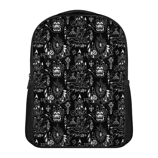 Black And White Supernatural Wicca Print Casual Backpack