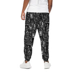 Black And White Supernatural Wicca Print Cotton Pants