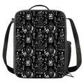 Black And White Supernatural Wicca Print Crossbody Lunch Bag