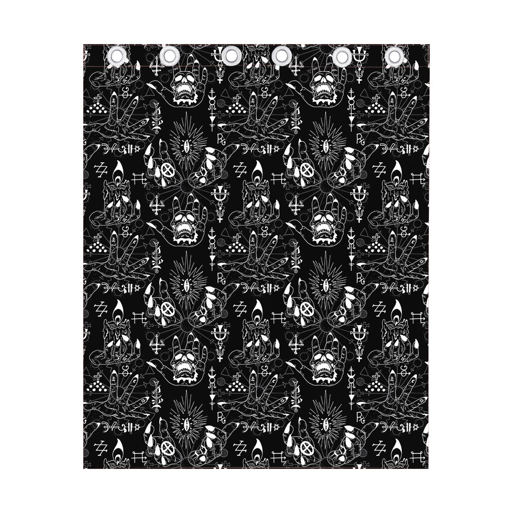 Black And White Supernatural Wicca Print Curtain