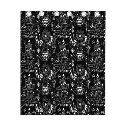 Black And White Supernatural Wicca Print Curtain