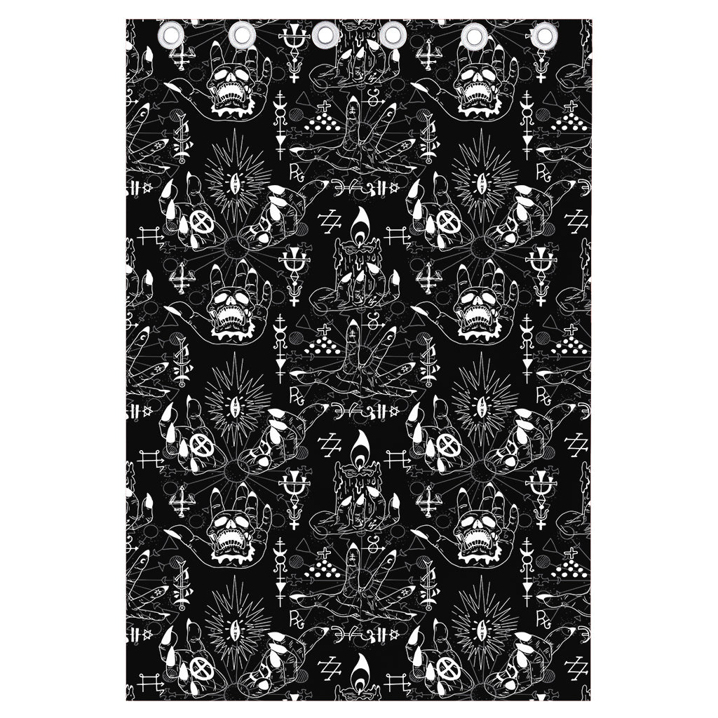 Black And White Supernatural Wicca Print Curtain