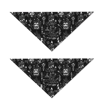 Black And White Supernatural Wicca Print Dog Bandana