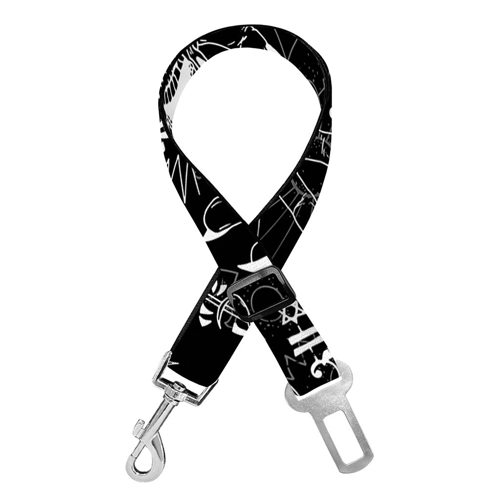 Black And White Supernatural Wicca Print Dog Seat Belt