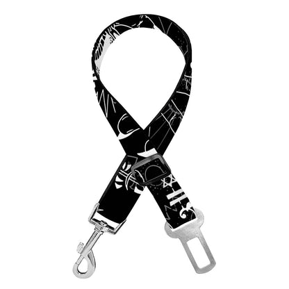 Black And White Supernatural Wicca Print Dog Seat Belt