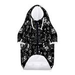 Black And White Supernatural Wicca Print Dog Zip Up Hoodie