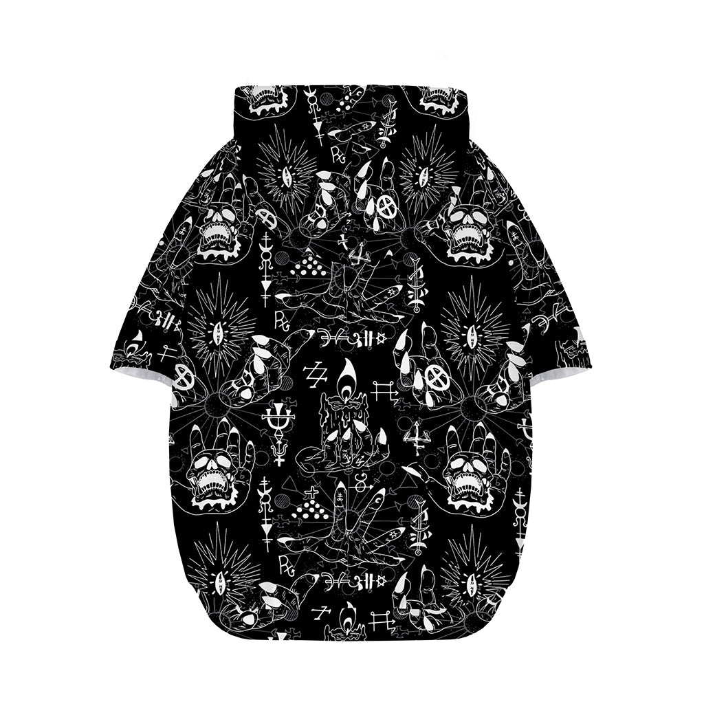 Black And White Supernatural Wicca Print Dog Zip Up Hoodie