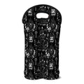 Black And White Supernatural Wicca Print Double Neoprene Wine Tote